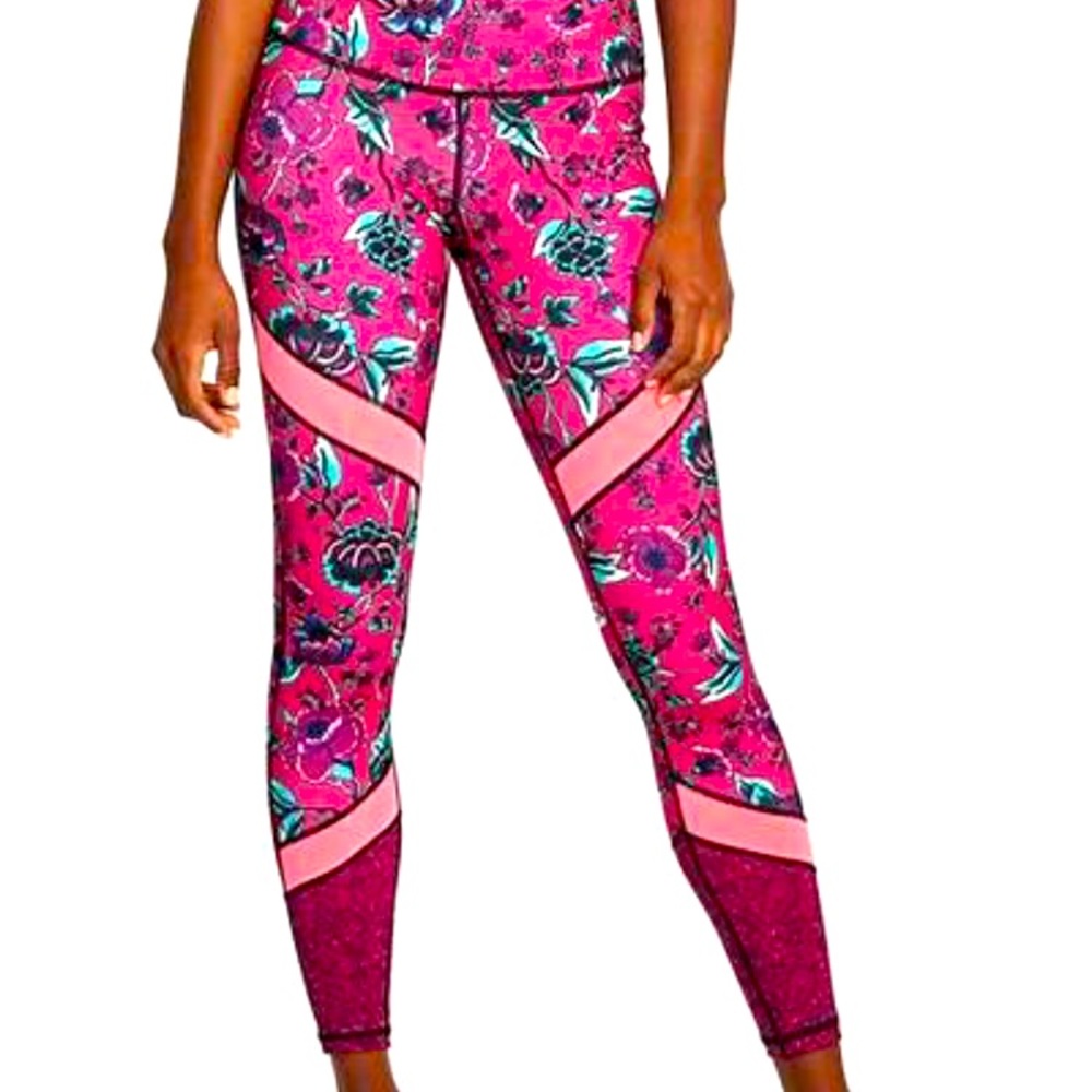 Old Navy Active Printed Magenta Leggings Size M